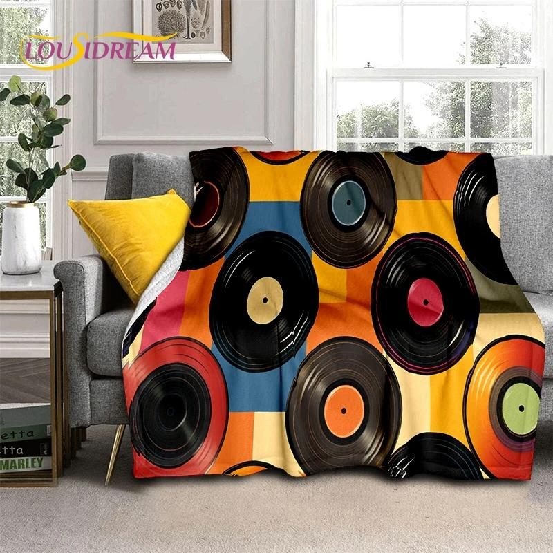 Vinyl Record Music DJ Screen Tape Soft Flannel Blanket for Bed Bedroom Sofa Picnic,Throw Blanket for Cover Outdoors Leisure Gift