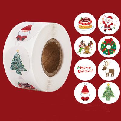100-500pcs Merry Christmas Snowman Sticker Christmas Party Decor Sticker New Year Gift Box Sealed Baking Cake Tag