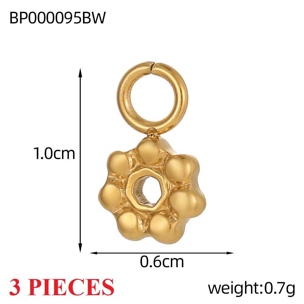 3PCS/LOT CARLIDANA Vintage Luxury Stainless Steel Natural Stone Star Eye Sunflower Pendants Charms for DIY Jewelry