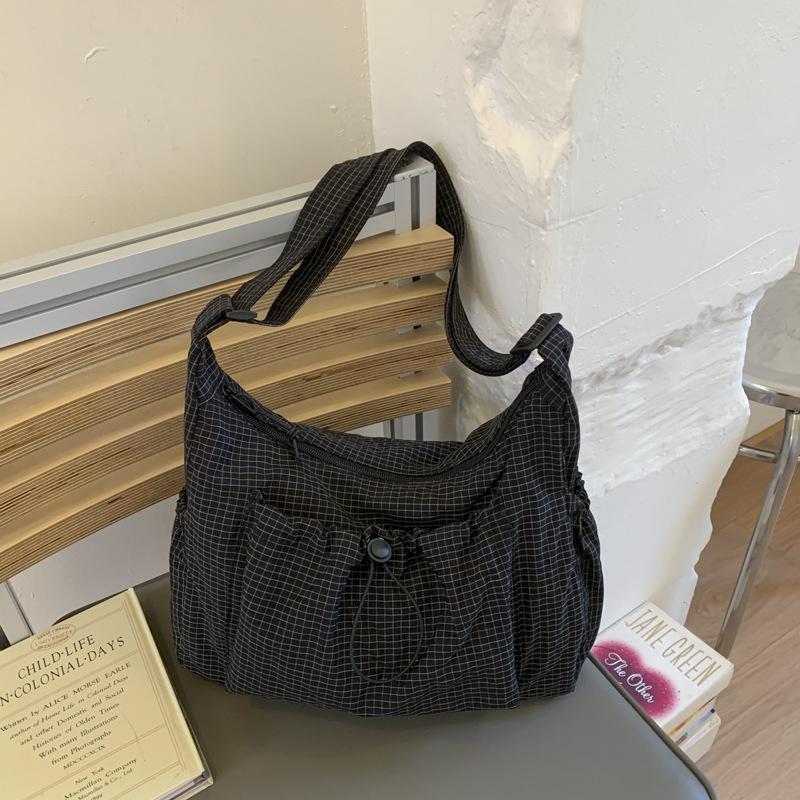 Korean Large Capacity Crossbody Bags for Women Versatile Ladies Multi-pocket Shoulder Bag Solid Color Bow Female Handbag Tote