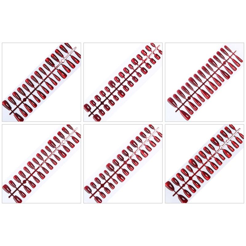 30pcs Cats Eye Press on Nail Almond/Short Square/Coffin Fake Nail Acrylic False Nail,Stick on Nail Glues on Nail Kit