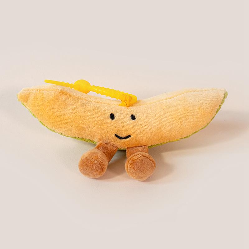 Fruit Plush Toy Keychain - Persimmon, Apple, Banana Backpack Accessory