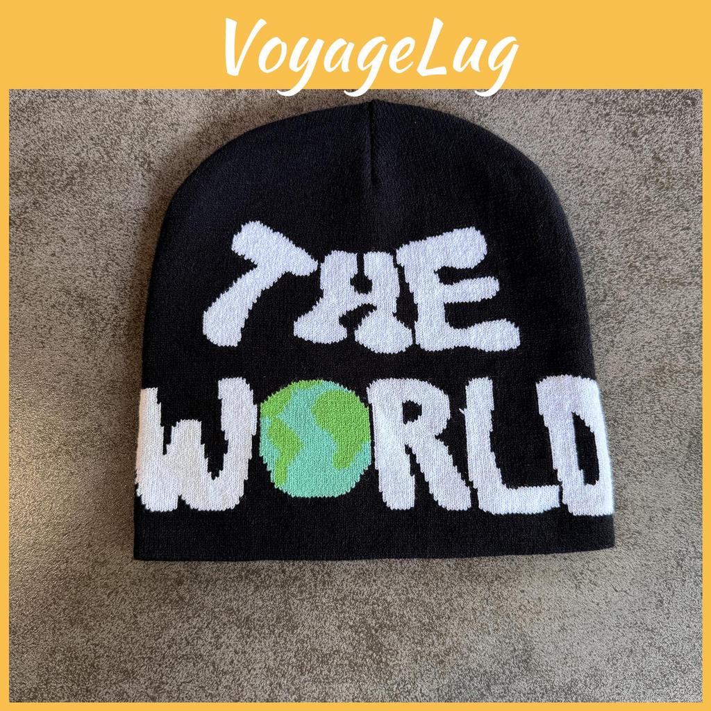 Strickmütze im Briefstil mit Straßenmuster und bequemer Passform für Teenager und kalte Jahreszeiten