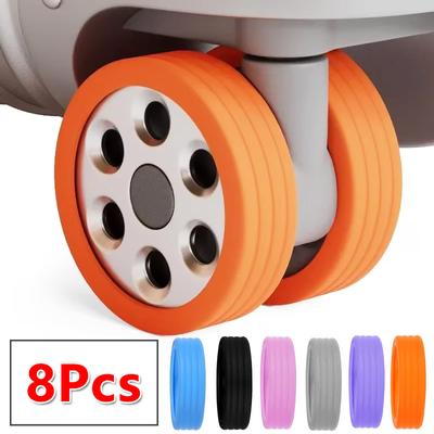 8 Piezas Protector de Ruedas de Silicona Adecuado para Equipaje de Dos Ruedas Reduce el Ruido Manga de Ruedas Silenciosas Accesorios para Maletas