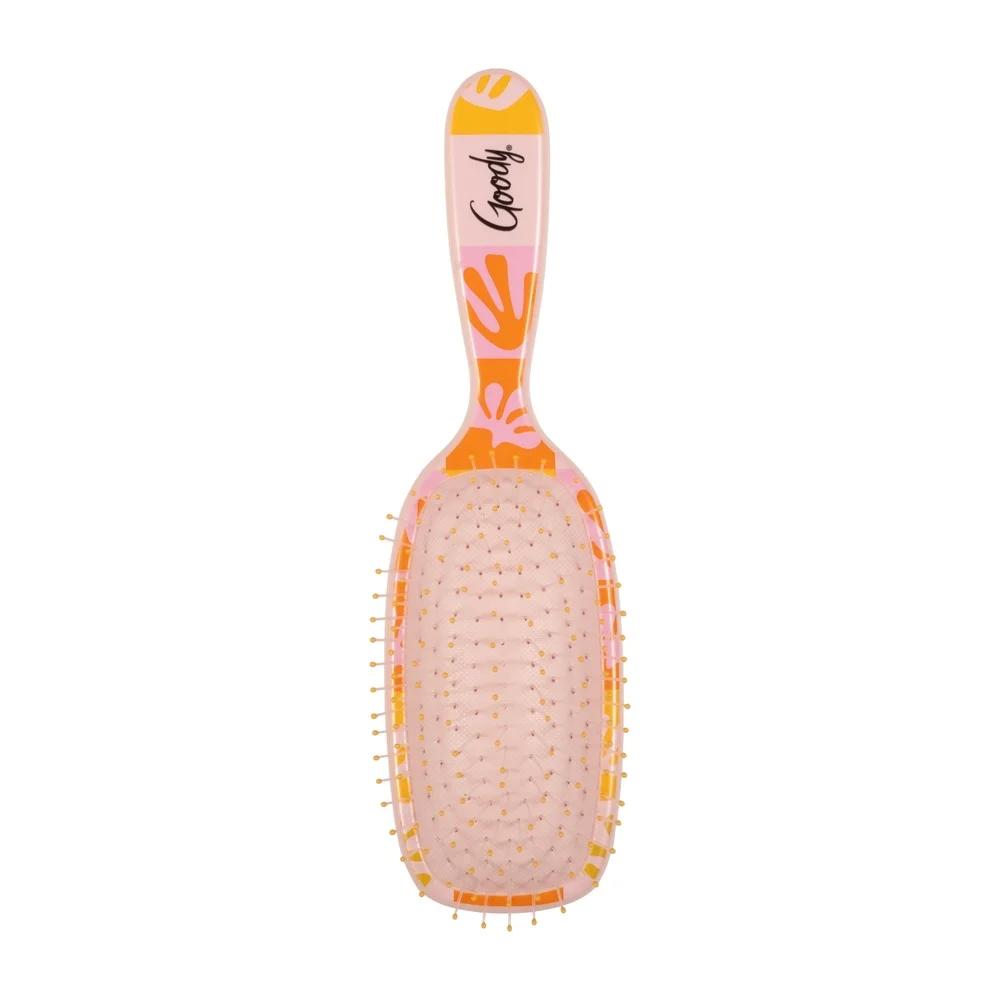 Ouchless Detangler Brush Cushion Brush All Hair Types Ergonomic Handle Tangle Free Styling Ball Tipped Nylon Bristles