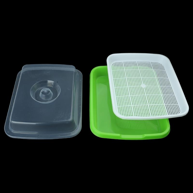 Keimschale mit Deckel Erdlose Bohnenzüchterkultur Hydroponik Anzuchtplatte Garten Keimschale Pflanzwerkzeug