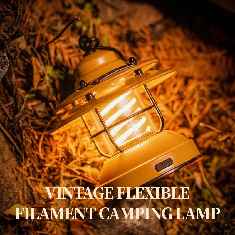 LED USB Desk Lamp Outdoor Emergency Flashlight Rechargeable Metal Vintage Hanging Camping Lamp Hanging Tent Lamp horse lantern