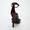 Fashion Elegant Ankle Strap Patent Leather Thin High Heels Women Summer Sexy Pointed Toe High Heeled Sandals Luxury Banquet Wedding Shoe