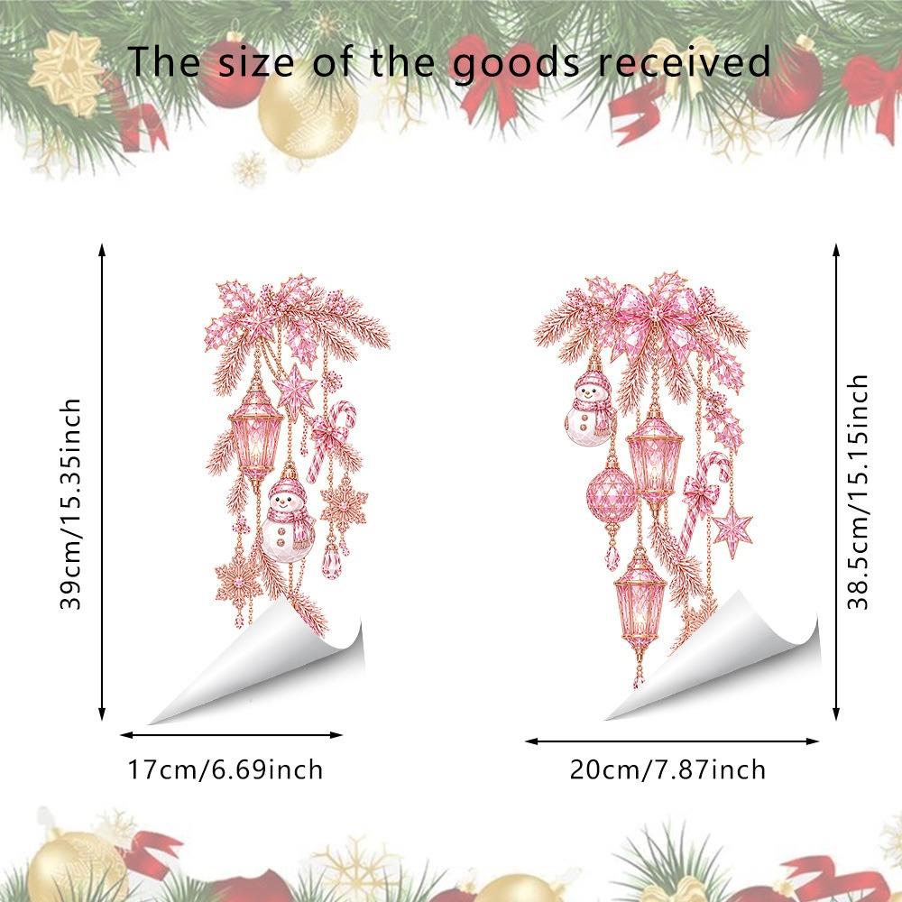 Multicolor Christmas Window Sticker Leaves Flower Vine Christmas Glass Stickers Party Supplies