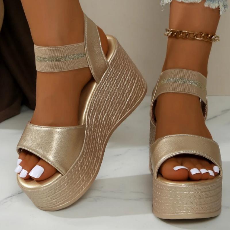 Fashion Women Comfortable Wedges Sandals Big Size Shoes for Women New Summer Waterproof Platform Sandals Lightweight Anti-slip Shoes