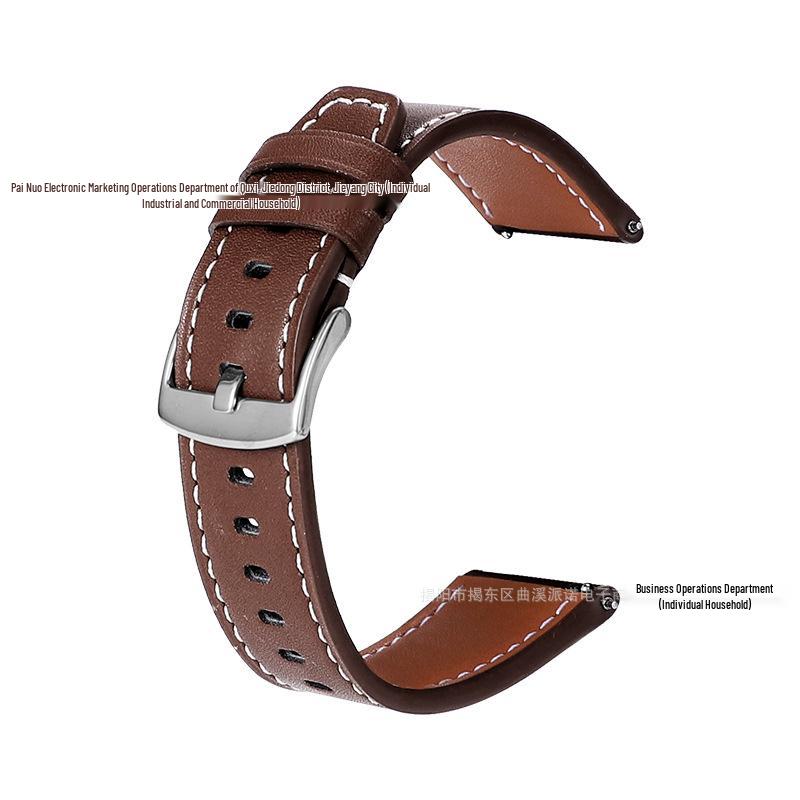 Samsung and Huawei GT3/4/5 Genuine Leather Watch Strap with Pin Buckle, New Universal Smartwatch Strap 18-22mm. 20mm