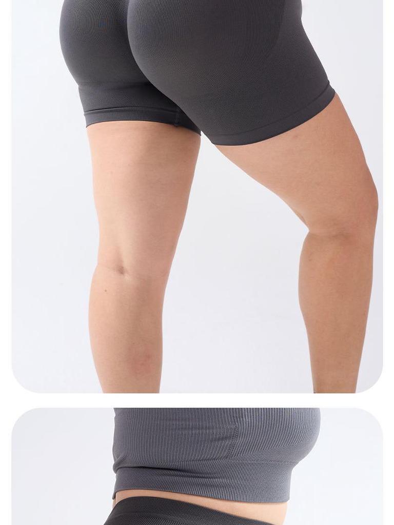 European & American Women's Plus Size High-Waist Yoga Shorts - Hip-Lifting, Anti-Exposure Sports Leggings