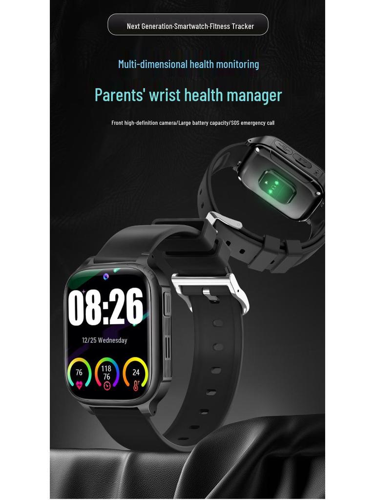 Elderly & Kids 4G SOS Smartwatch with Call, Blood Pressure Monitor, and SIM Card Slot