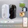 Tuya Smart WiFi LED Thermostat EU Plug Timer Outlet Heating And Cooling Mode 16A APP Remote Control Work With Alexa Google Home