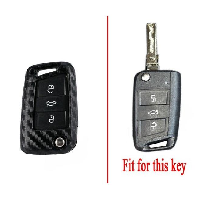 Carbon Fiber Key Cover Key Cover For VW E-Golf Passat Touran Skoda SEAT