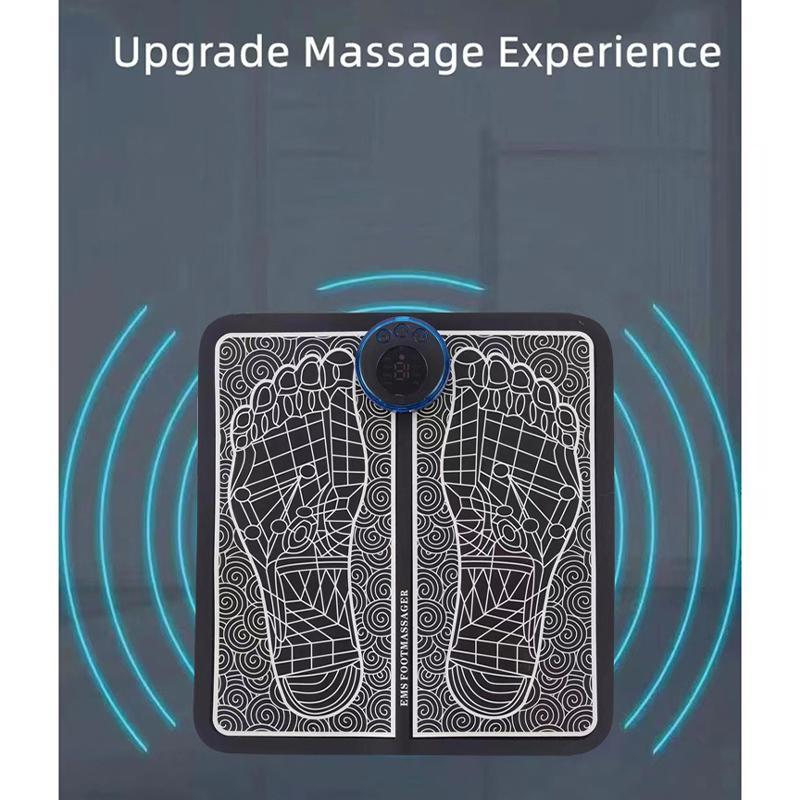 Electric EMS Foot Massager Pad Foot Massage Mat USB Charge LED Digital Display Acupoint Massager