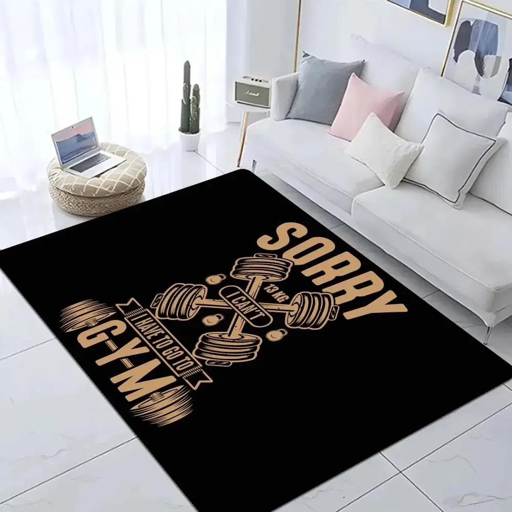 No Pain No Gain Print Carpet GYM Floor Mat Bathroom Anti slip Doormat Absorb Water Long Strip Kitchen Cushion Home Welcome Rugs
