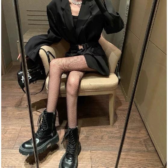 

Fishnet stockings, black silk stockings for women, ultra-thin, anti-snag, sexy, hollow-out design jk Letter-printed pantyhose, black silk one-piece Simple Package-Average Si