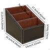 Desk Organizer Remote Control Holder Organization PU Leather Cosmetic Desktop Storage