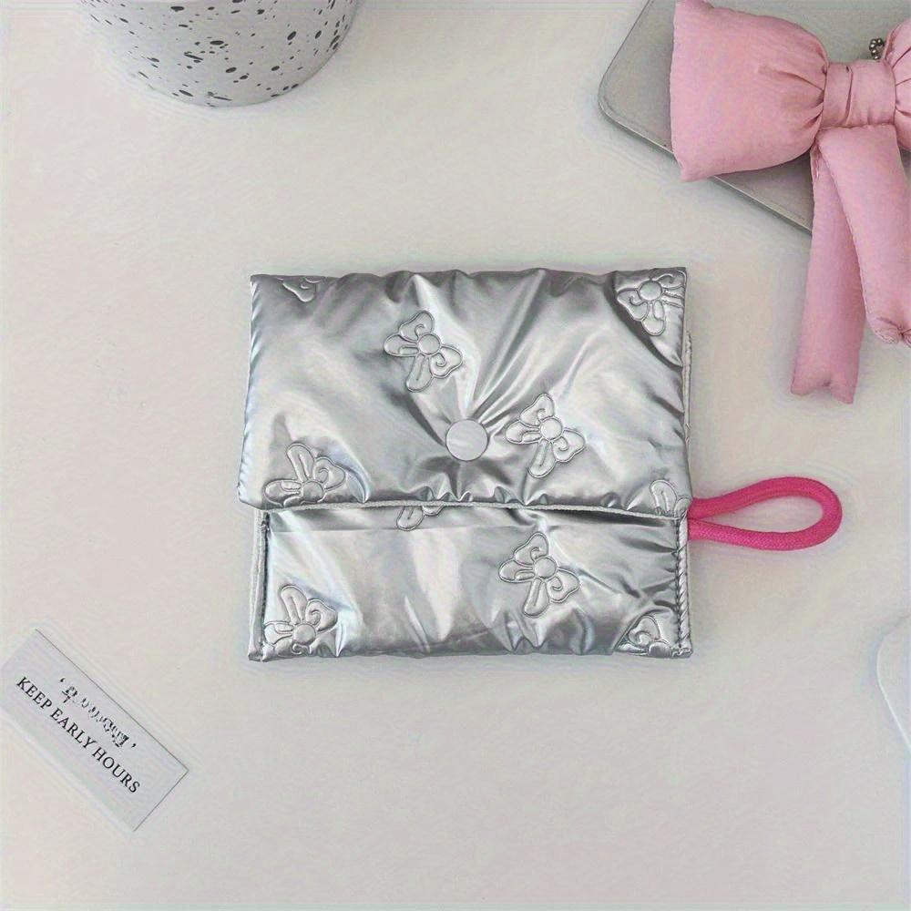 

Серебряные кошельки для монет с узором «бант лингге», маленькие холщовые кошельки для монет, женские, для девочек, для наушников, монет, ключей, сумка для хранения денег, кошелек на молнии