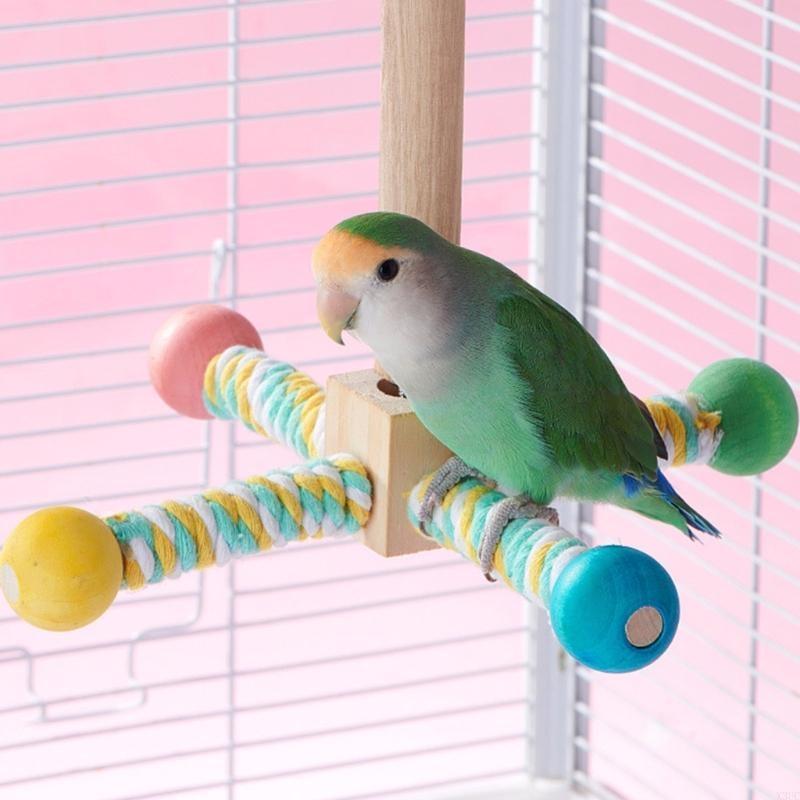 

Parrots Perch for Bird Exercise Play Stand Activity Pinwheel Birdcage Entertainment Resting Toy for Parakeets Budgies X3UC China Mainland