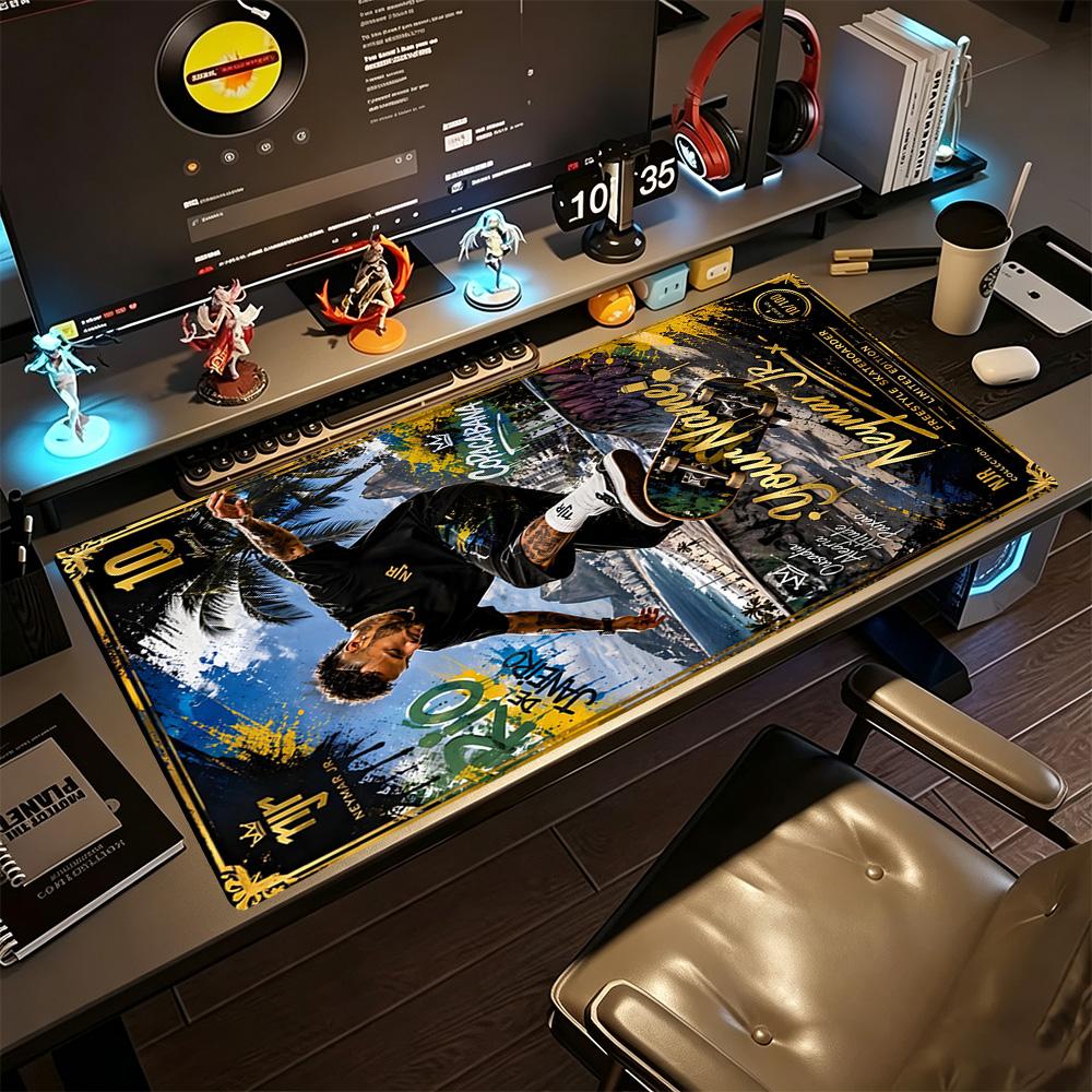 Neymar Jr Leggenda del Calcio Mouse Pad Personalizzabile Tappetino da Scrivania Tappetino per Mouse da Desktop Base Antiscivolo in Gomma Regalo Perfetto per i Giocatori