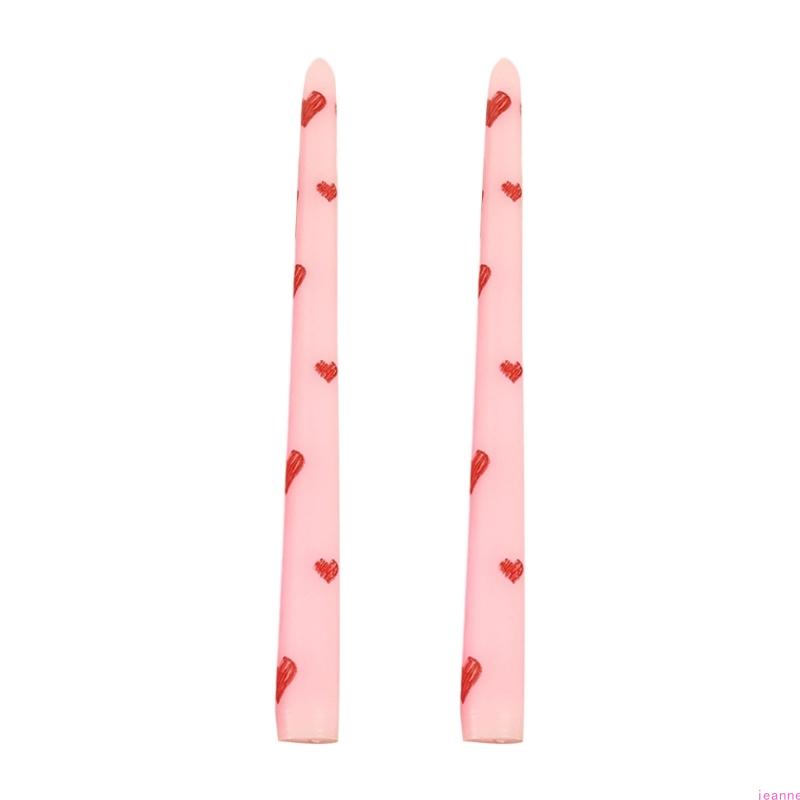 Свечи с принтом Длинные конические свечи Свеча с принтом сердца Неароматические свечи Ручная работа Конические свечи для домашнего декора