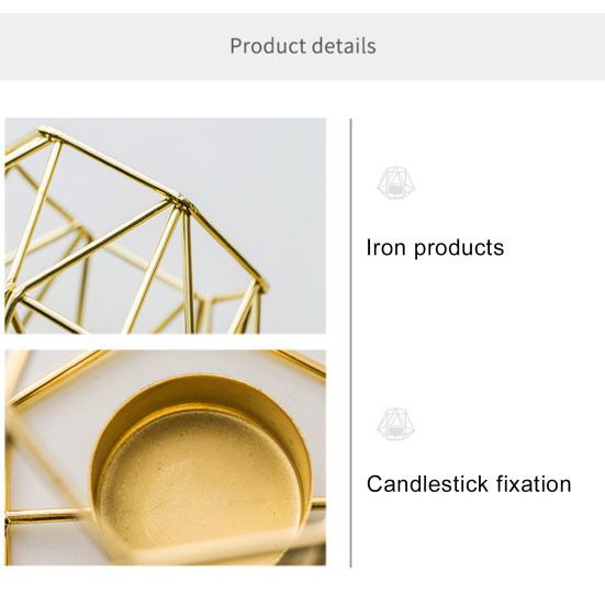 3D-Kerzenständer, geometrisch, Vintage, Eisendraht, luxuriös, romantisch, für Zuhause, Tischdekoration