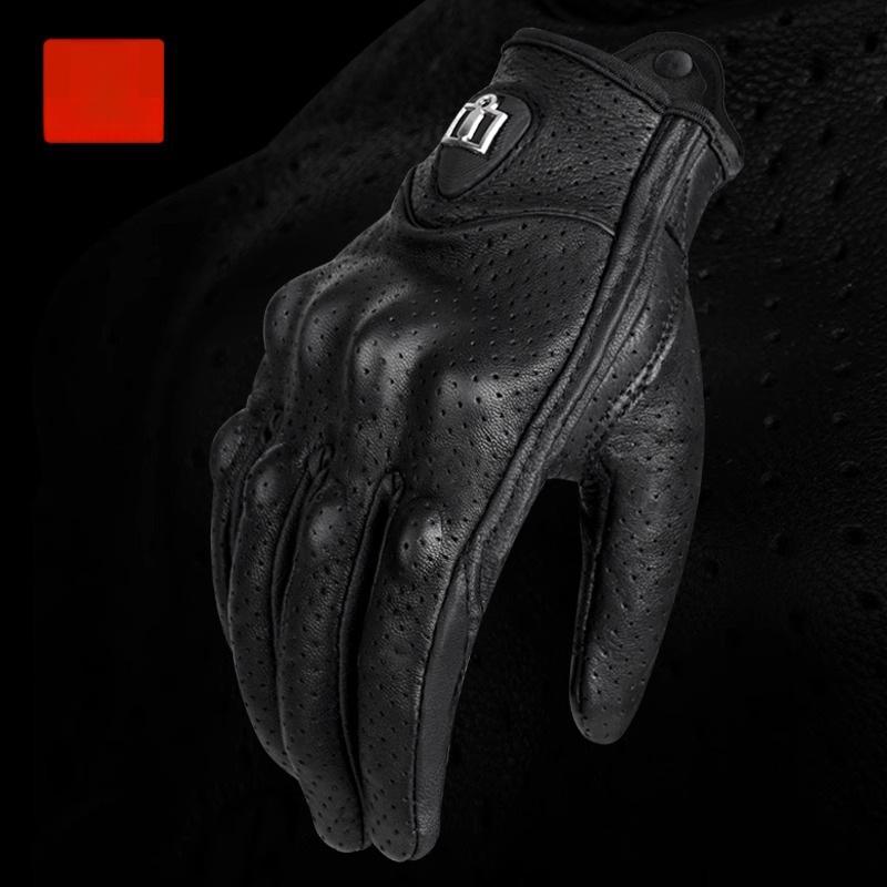 "Summer Windproof Retro Leather Motorcycle Gloves: Breathable, Anti-Fall, for Harley Riding"