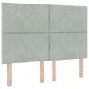 Box Spring Bed with Headboard Light Grey 140 x 200 cm Velvet