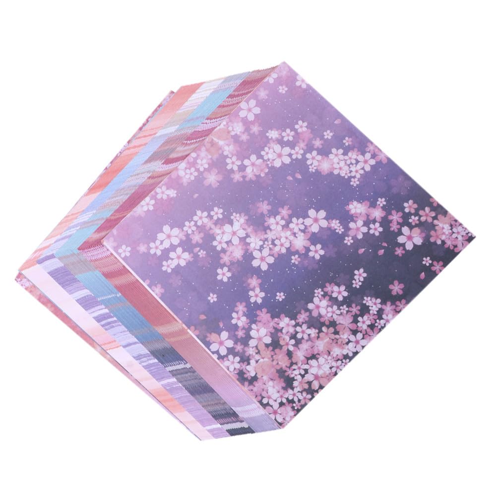 SEWACC Large Origami Paper Set with Cherry Blossom Colorful and Cute Origami Paper with Thousand Craft Colored DIY Paper 120 Sheets Double-Sided