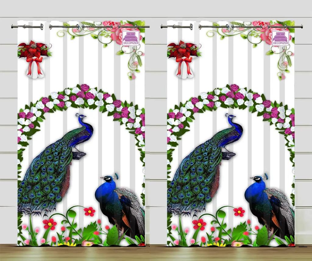 Colored Pencil Cartoon Curtains, Thin Window Curtain for Living Room, Bedroom Decor, Free Shipping, 2 Pieces