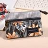New Printed Fabric Money Bag Double Zipper Ethnic Style Coin Purse Wallet Women Girls
