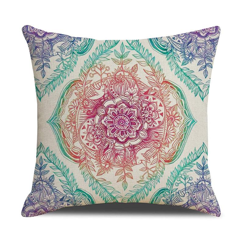 Retro Pattern Printed Cushion Pillow Cover Sofa Side Sleeping Household Products Linen Cushion Geometric Pattern