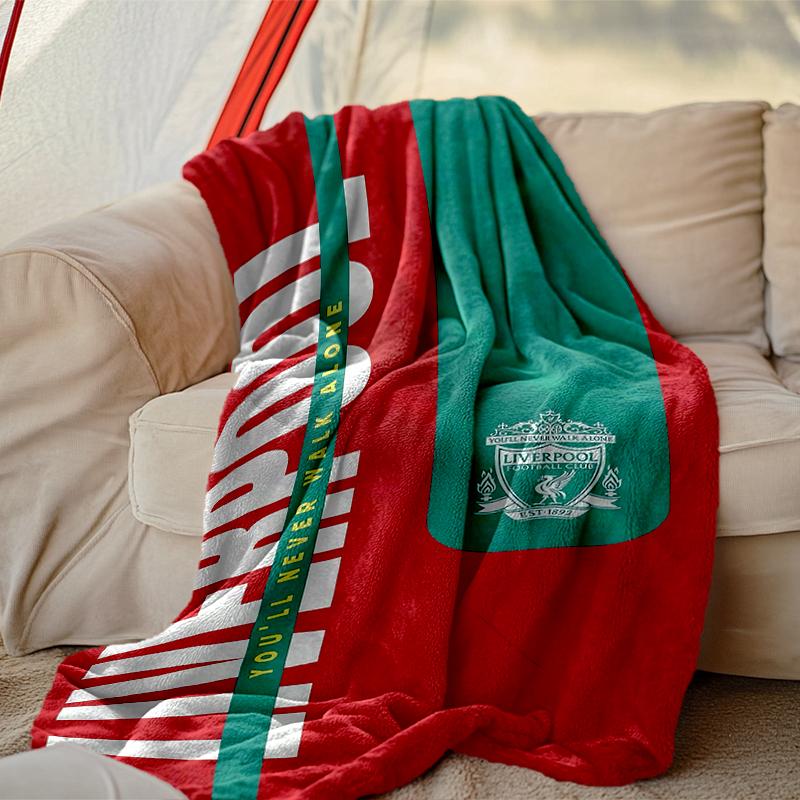 1pc Comfortable Home Print Throw Blanket, Liverpool FC Blanket For Bed and Sofa Use, Special Present For Family