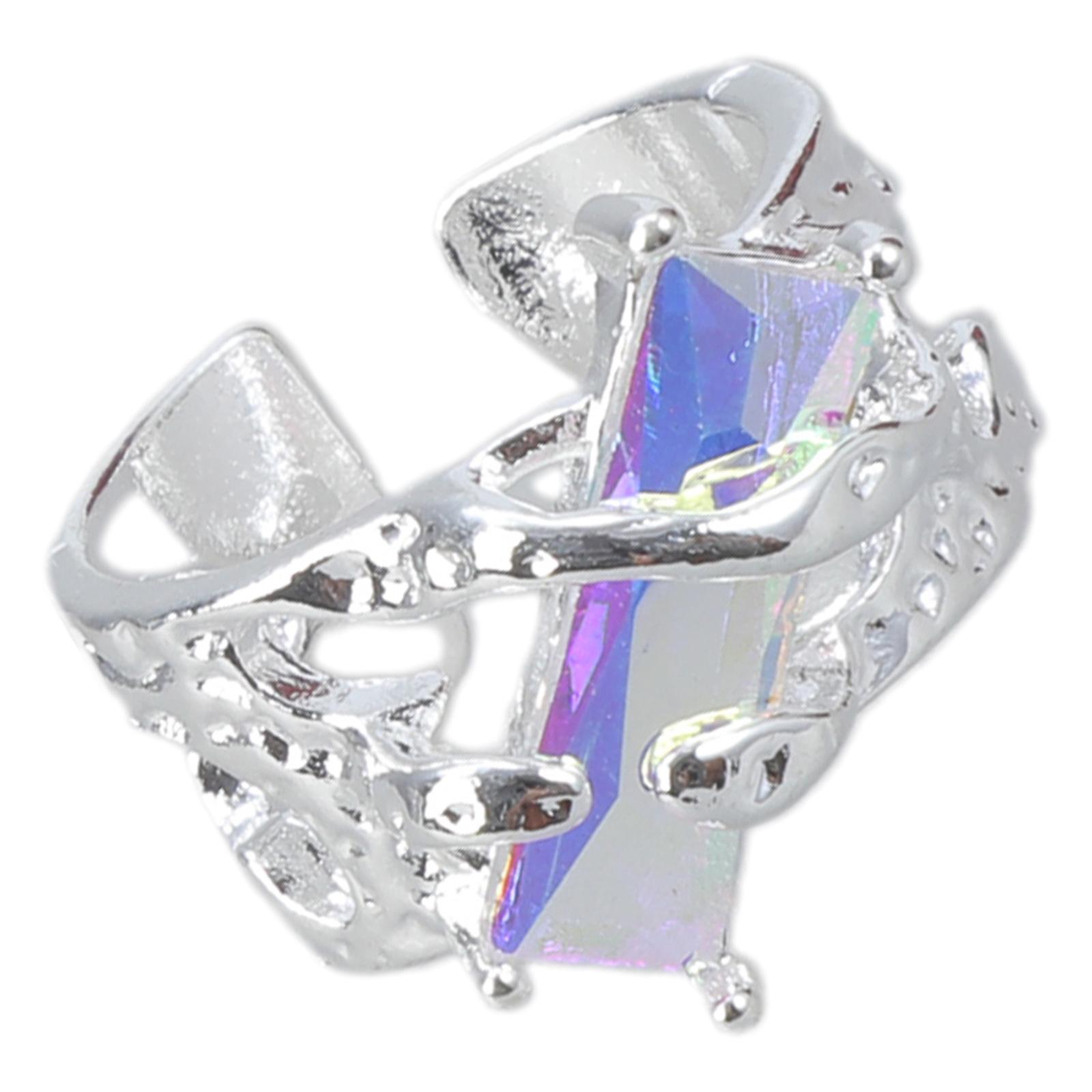 

Шикарные регулируемые кольца-украшения с акцентом из драгоценных камней в уникальном стиле расплавленной лавы для универсальных модных заявлений разноцветный