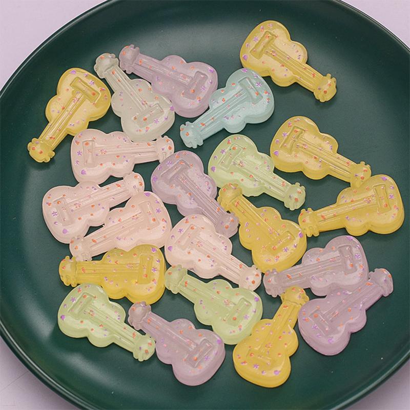 10Pcs Mini Luminous Popsicles Guitar Home Decor Micro Landscape Resin Crafts Miniatures Ornaments Decoration