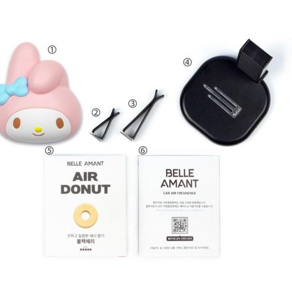 Belle Ament Sanrio Big Face Car Air Freshener My Melody, Flawit, 1 set,Korean Car Acc
