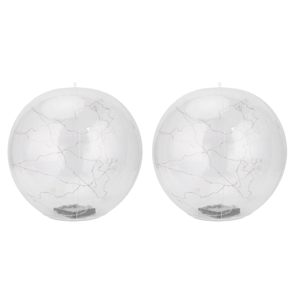 2pcs Solar Floating Pool Lights 14in Inflatable LED Pool Lights with Remote Water Resistant Pool Light Balls for Yard Party Outdoor Decor