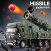 1:32 Scale Missile Truck Toy Model Car Rocket Launcher Vehicle Metal Diecast Sound Light Pull Back Military Models Boy Gift
