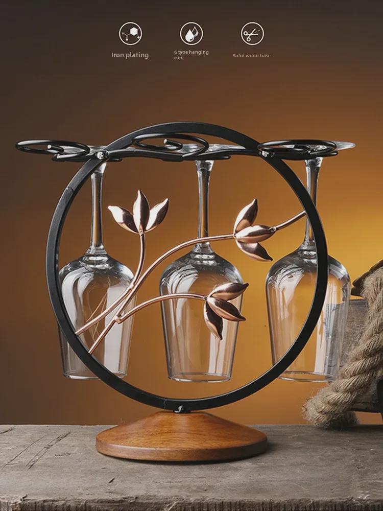 Retro Creative Inverted Wine Glass Rack for Home Decor