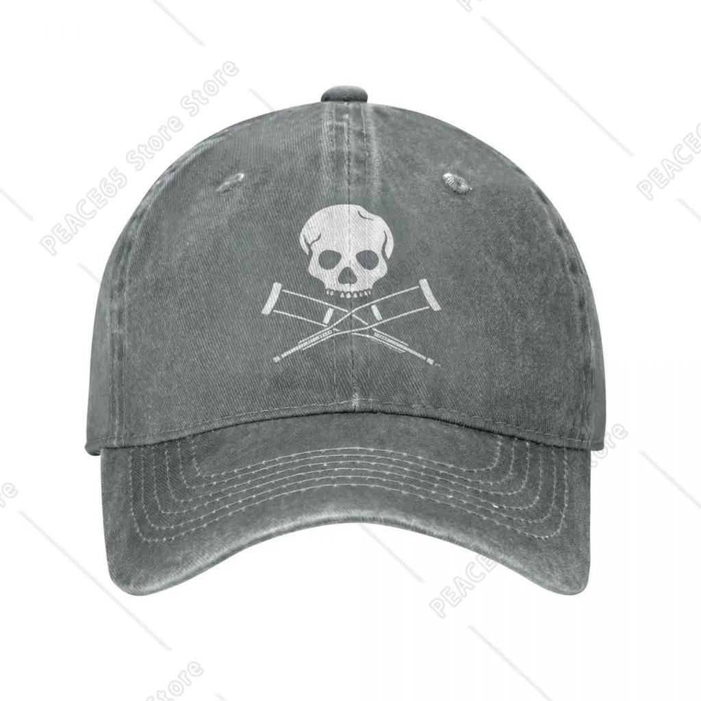Jackass Skull And Crutches Baseball Caps Fashion Distressed Cotton Headwear Unisex Outdoor Summer Hats Cap