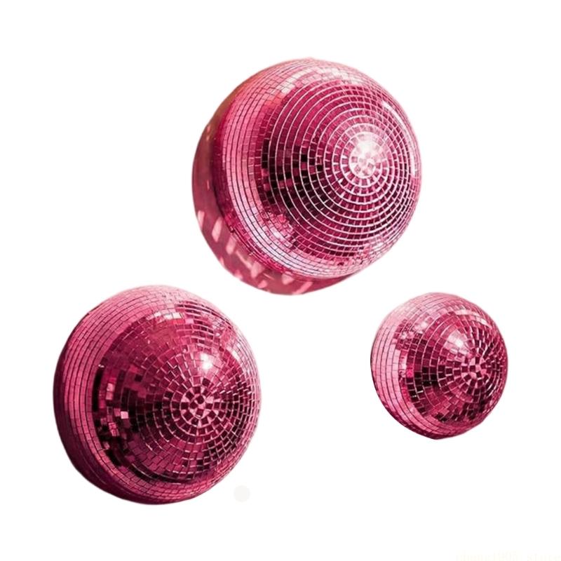 QX2E Set of 3 Half Disco Ball Wall Decoration for Party Backdrops and Room Styling