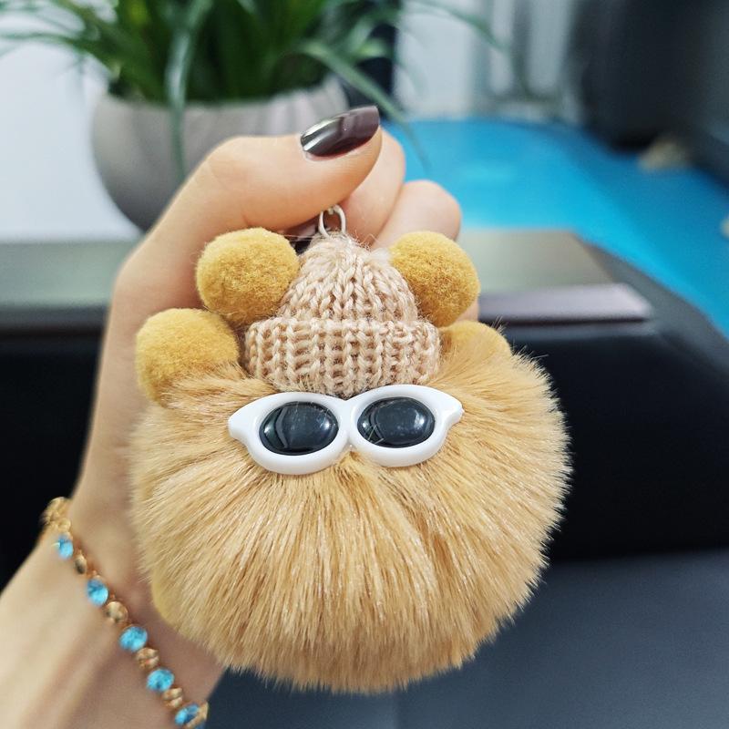 Imitation Plush Briquettes Pendant Car Key Bag Cartoon Plush Doll Pendant Trendy Cool Keychain