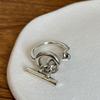 Bagues de fiançailles Vintage à boucle argentée pour femmes Couples Nouvelle mode Géométrique créative Fait main Bijoux de fête Cadeau