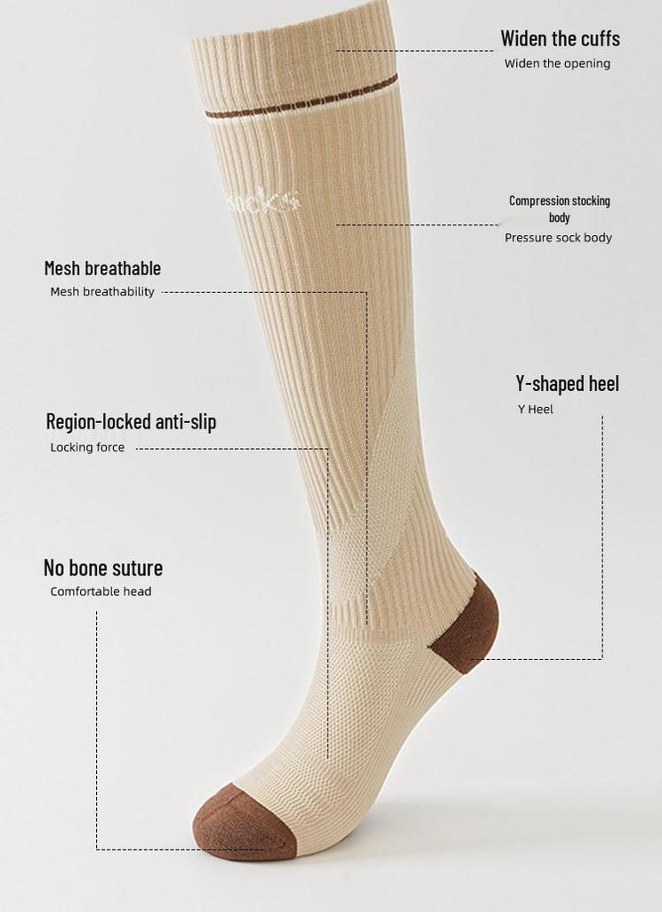 Women's Long Tube Shock-Absorbing Sports Socks for Yoga, Running, Cycling, and More