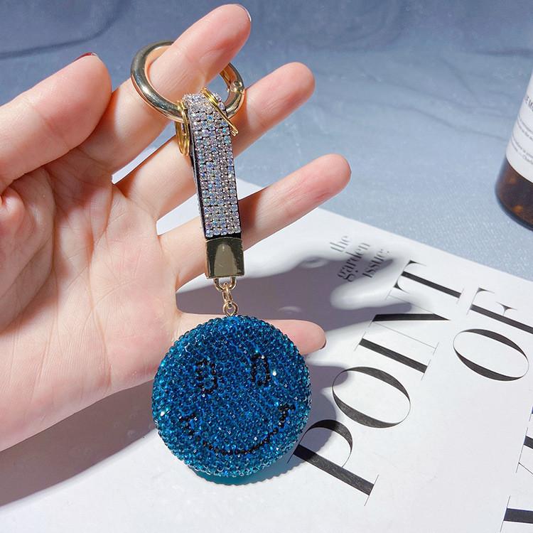 

Diamond Happy Cute Face Keychain Clay Sticker Crystal Car Bag Pendant Accessory StyleF