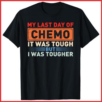 Het is mijn laatste dag van de chemotherapie Het was zwaar Maar ik was sterker Zwart Katoenen T-shirt
