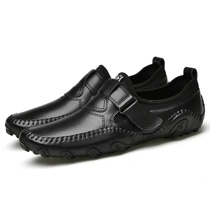 Fashion Genuine Leather Men Casual Shoes Handmade Italian Soft Hollow Out Leather Shoe for Men Breathable Summer Driving Shoes Zapatos