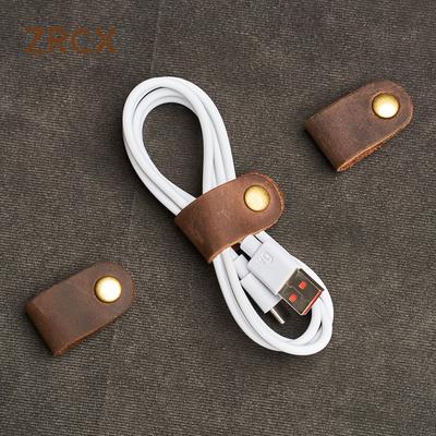1/3/5/10 pièces en cuir véritable, enrouleur de câble pour chargeur, casque et données, pour écouteurs et autres appareils audio.